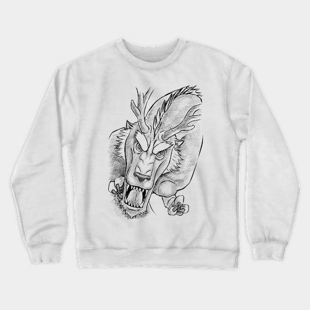 Dragon Of Legend -Black Version Crewneck Sweatshirt by sketchbooksage